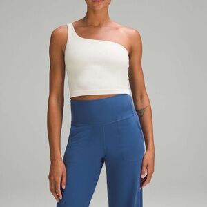 Lululemon Ribbed Nulu Asymmetrical Yoga Tank Top in Bone